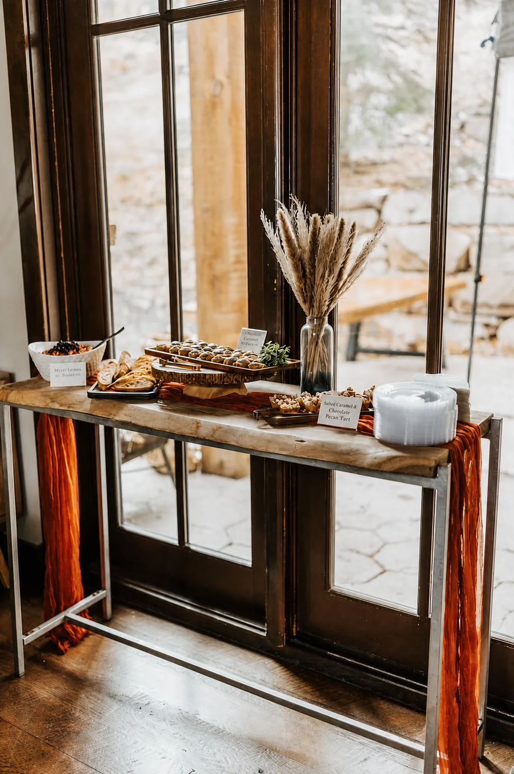A dessert and refreshment table arranged for a special occasion